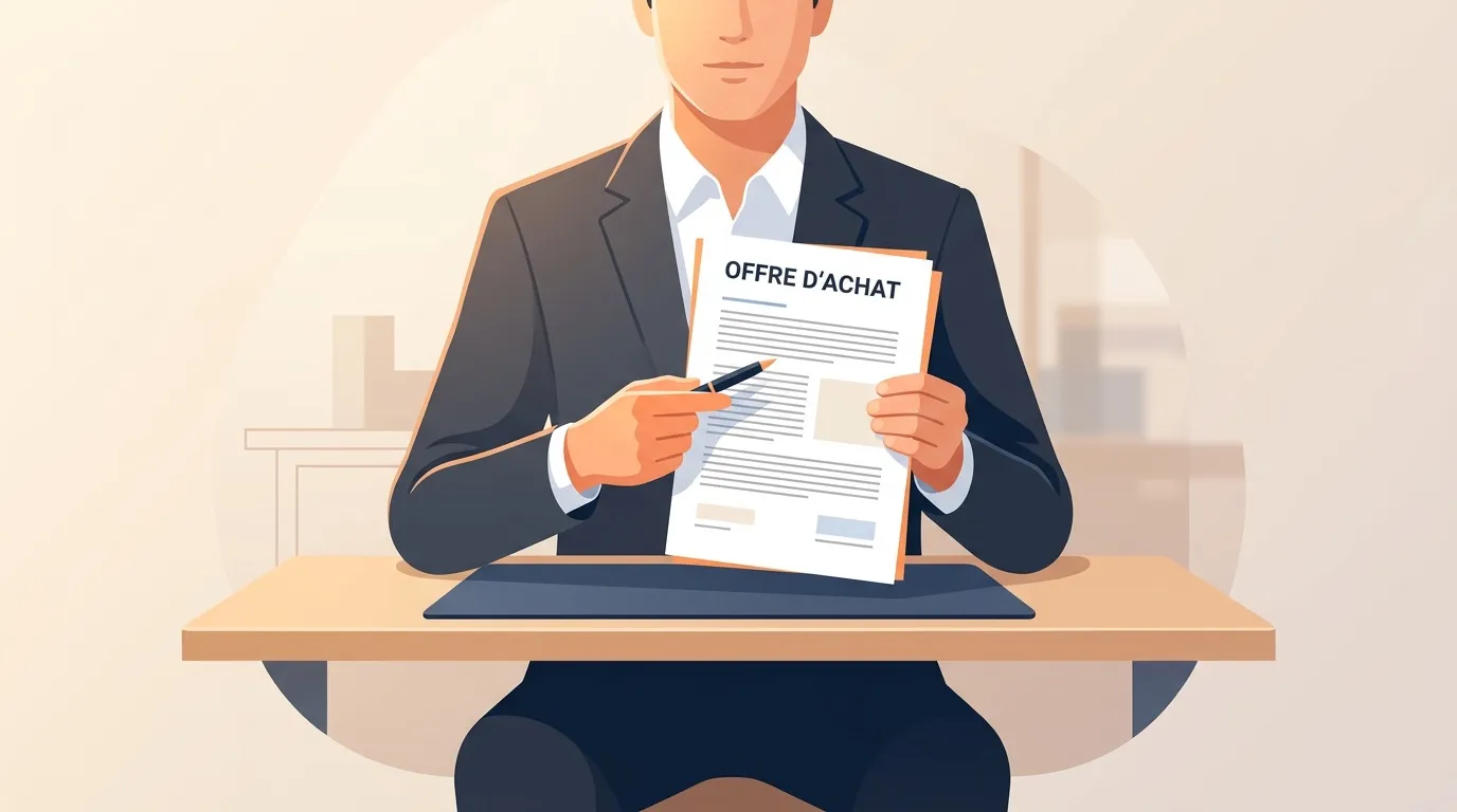 Homme d'affaires présente un document offre d'achat